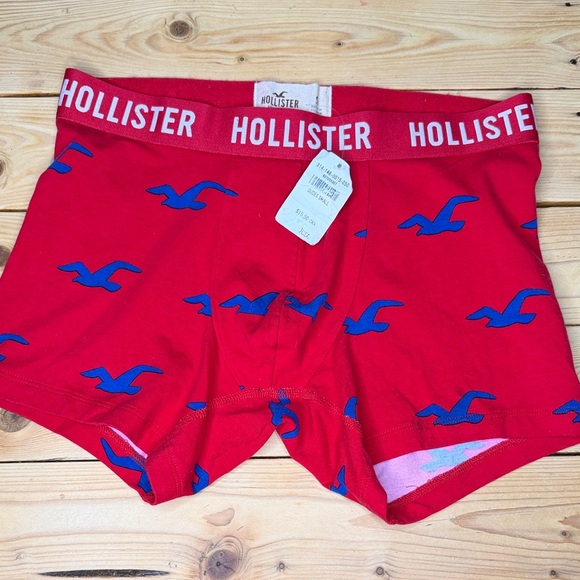 Hollister Other - Hollister Red Boxer Briefs with Blue Seagull Pattern Sz S